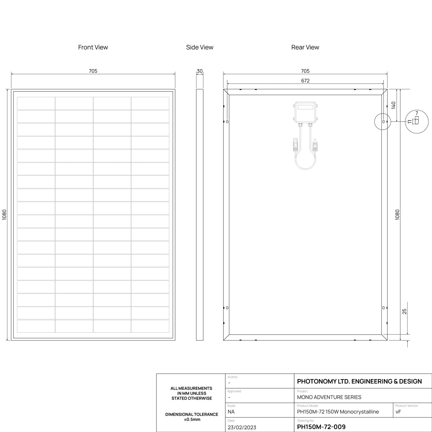 150W Mono Solar Panel