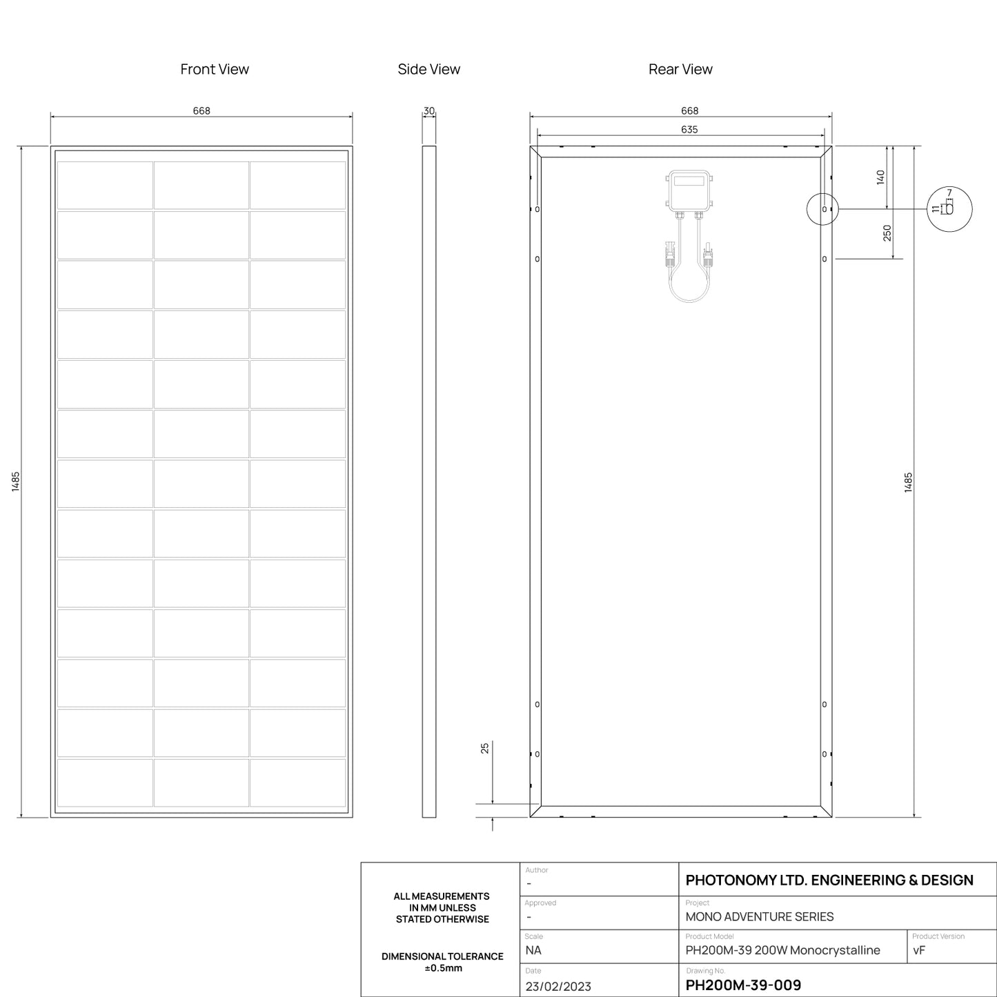 200W Mono Solar Panel